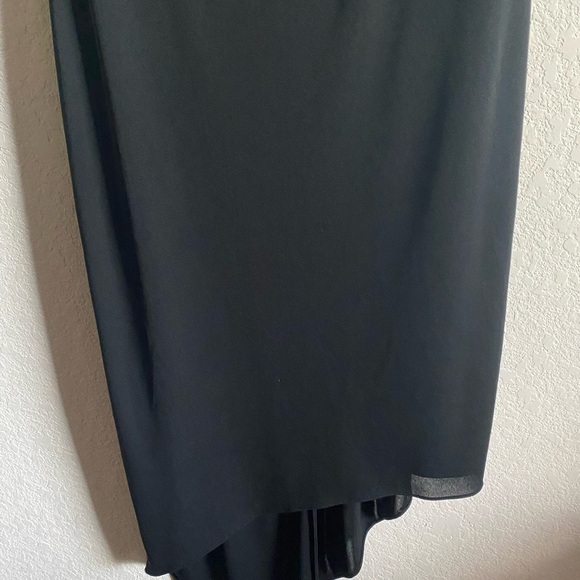 David Meister Y2K Milkmade Chiffon Black Asymmetrical Hem Cocktail Goth Dress 4 - Picture 9 of 13